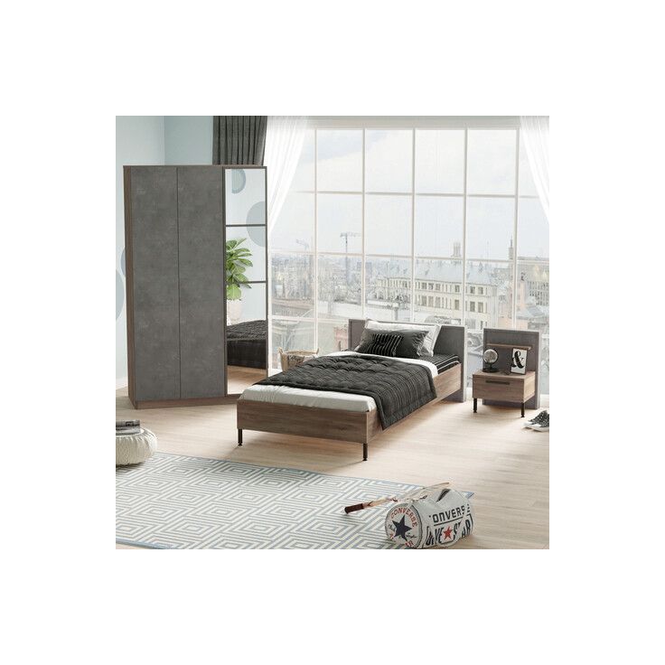 Huonekalusetti Linento Furniture HM10, ruskea/harmaa