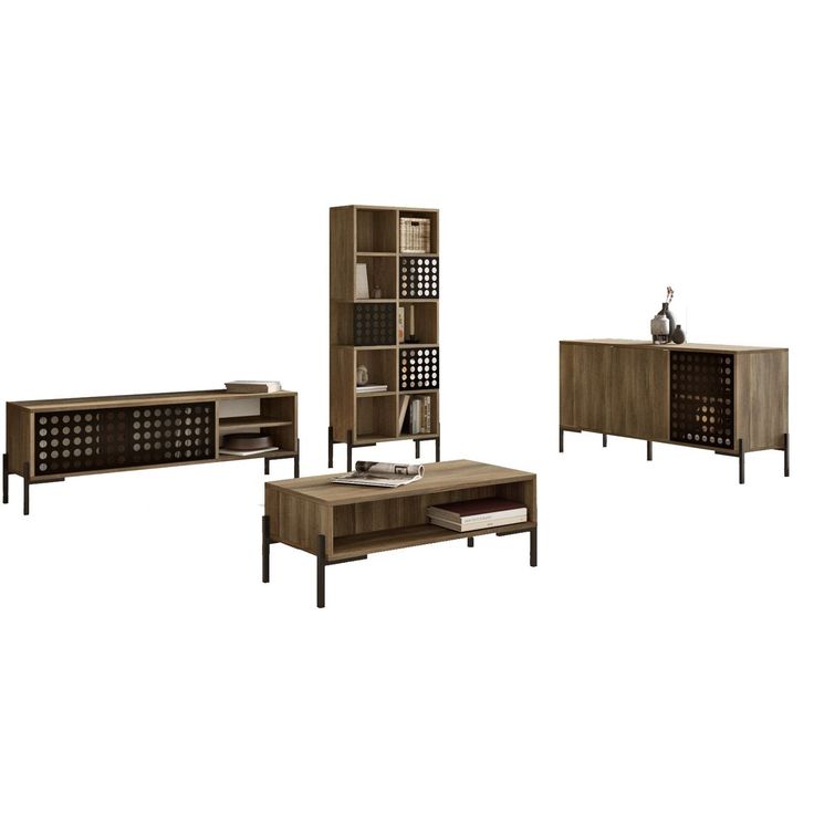Huonekalusetti olohuoneeseen Linento Furniture NE6, ruskea