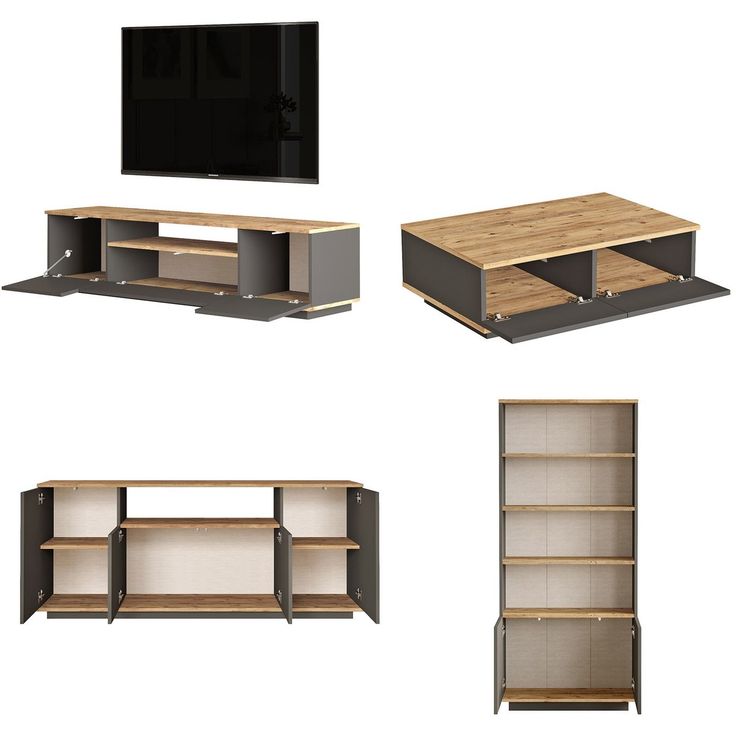 Olohuoneen huonekalusetti Linento Furniture FR19-AA, ruskea/antrasiitti