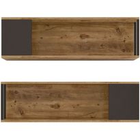 Seinähylly Linento Furniture VG18, 2-osainen, ruskea
