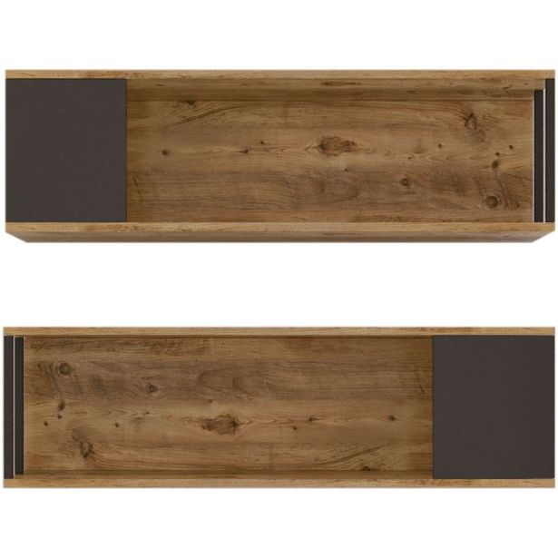 Seinähylly Linento Furniture VG18, 2-osainen, ruskea