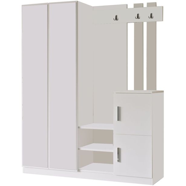 Säilytyskokonaisuus eteiseen Linento Furniture DD8, valkoinen