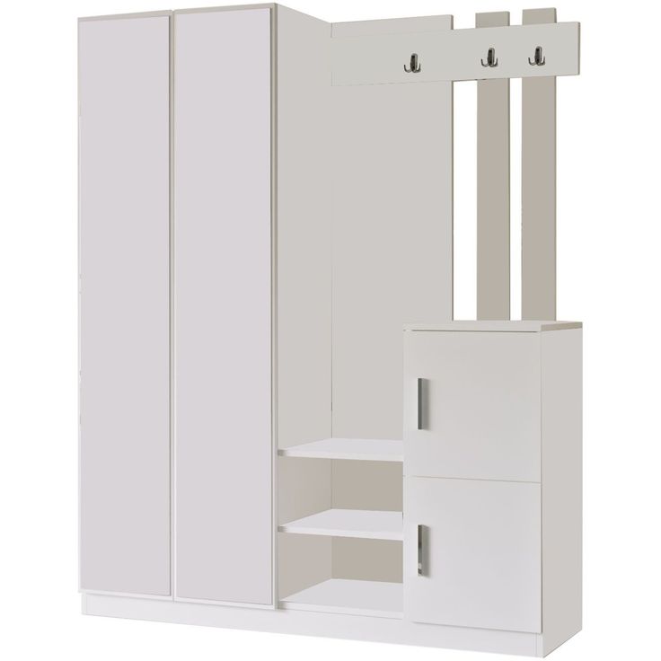 Säilytyskokonaisuus eteiseen Linento Furniture DD8, valkoinen