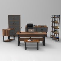 Toimistokalustesetti Linento Furniture Mn12-Ba, ruskea