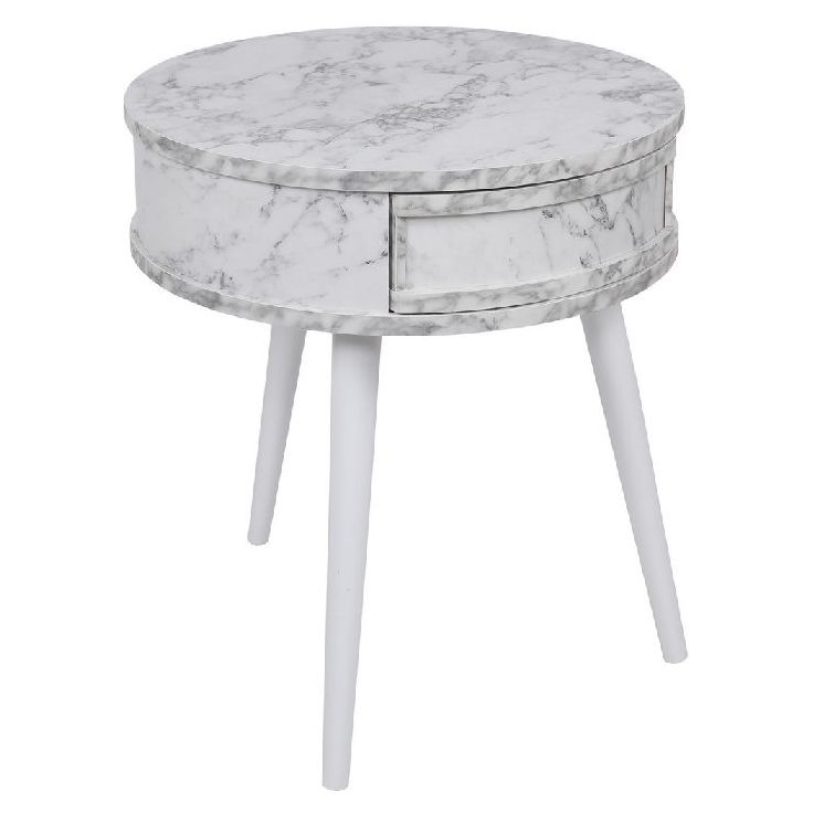 Sivupöytä Linento Furniture Yuvarlak Komot 9485 valkoinen