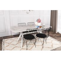 Ruokapöytä Linento Furniture Ares 1042, 180x80cm, valkoinen