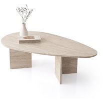 Sohvapöytä Linento Furniture Flap-9542, 139.5x79.5cm, beige travertiinikuosi