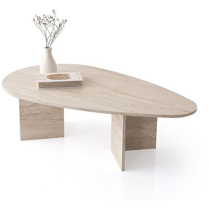 Sohvapöytä Linento Furniture Flap-9542, 139.5x79.5cm, beige travertiinikuosi