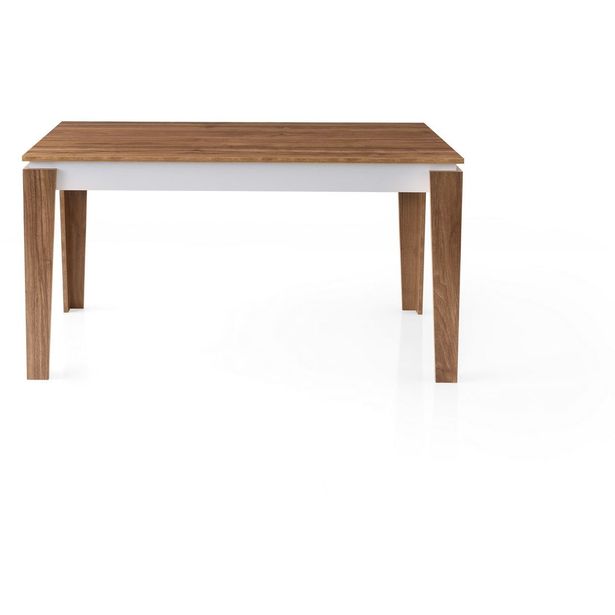 Ruokapöytä Linento Furniture Asos-2972, 140x80cm, tummanruskea/valkoinen