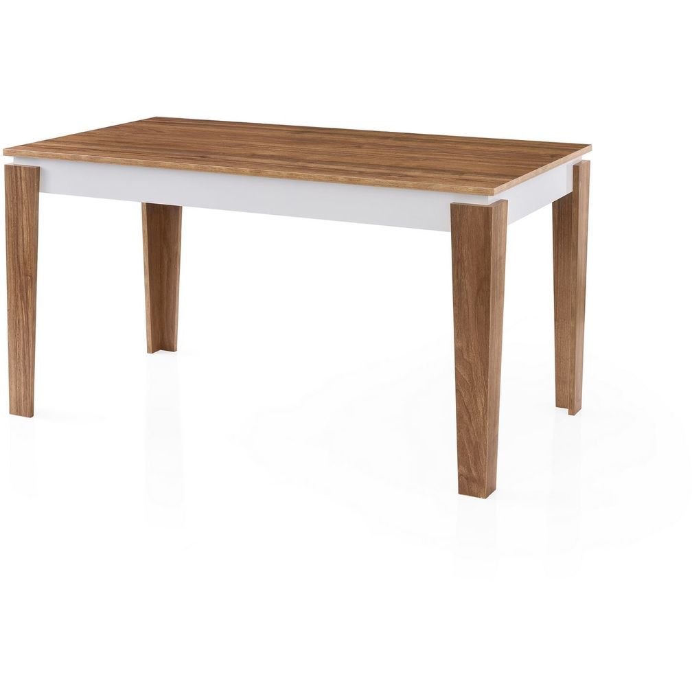 Ruokapöytä Linento Furniture Asos-2972, 140x80cm, tummanruskea/valkoinen