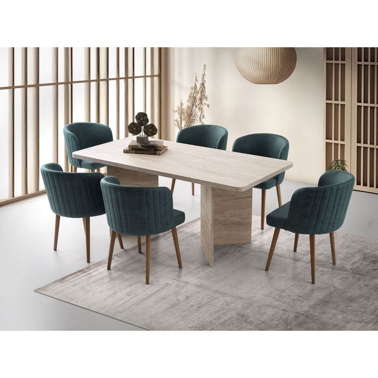 Ruokapöytä Linento Furniture Loft-2931, 180x90cm, beige travertiinikuosi