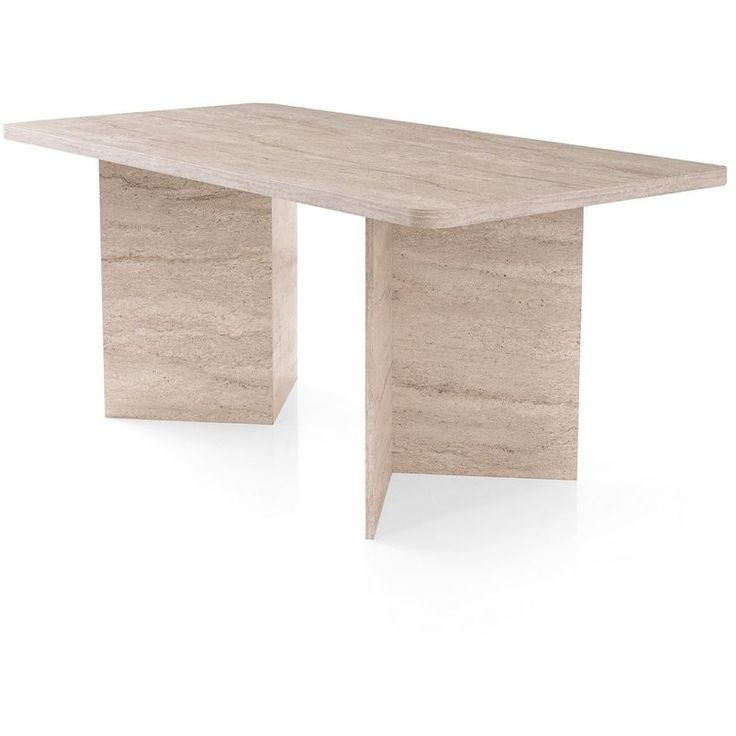 Ruokapöytä Linento Furniture Loft-2931, 180x90cm, beige travertiinikuosi