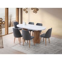 Jatkettava ruokapöytä Linento Furniture Gusto-2951, 180/216x90cm, valkoinen