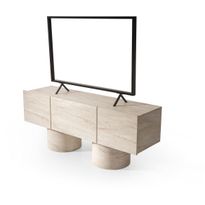 TV-taso Linento Furniture H.Tv Sehpasi-6011, beige travertiinikuosi