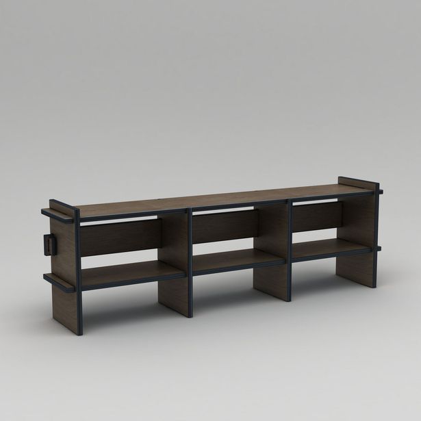 TV-taso Linento Furniture Umbra, leveys 220cm, pähkinänruskea