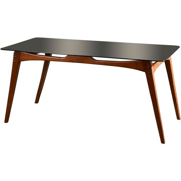 Ruokapöytä Linento Furniture Touch, lasi, ruskea