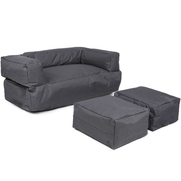 Säkkituoli Linento Garden Kids Double Seat Pouf, harmaa