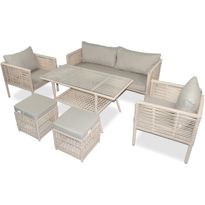 Sohvaryhmä Linento Garden Newyork Pouffe, 2-istuttava sohva, 2 tuolia, 2 rahia + pöytä, eri värejä