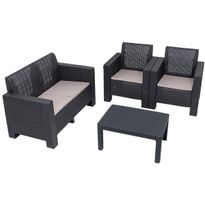 Oleskeluryhmä Linento Garden Aksu 4:n istuttava + pehmusteet, antrasiitti