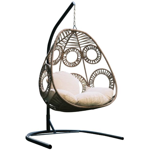 Garden Single Swing Chair Linento Garden Osna Cream Cream Beige