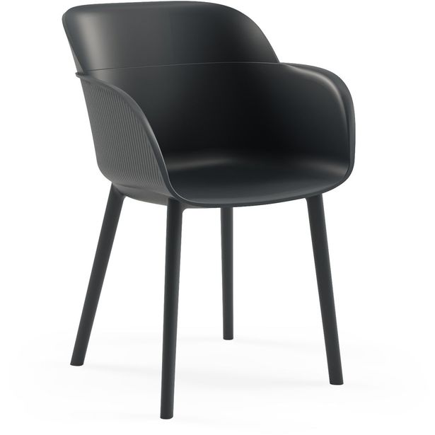 Tuoli Linento Garden Shell-P antrasiitti 2kpl/pkt