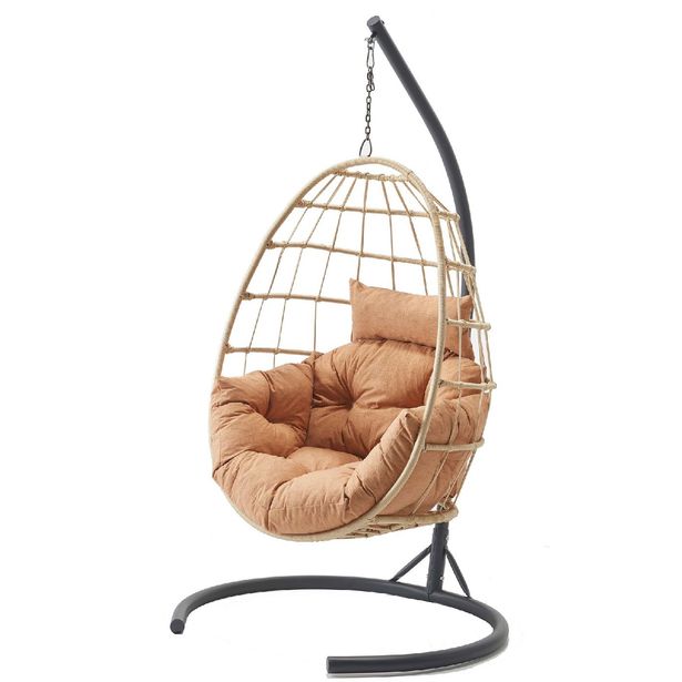 Garden Single Swing Chair Linento Garden Tavus Cream  Cream Cappuccino