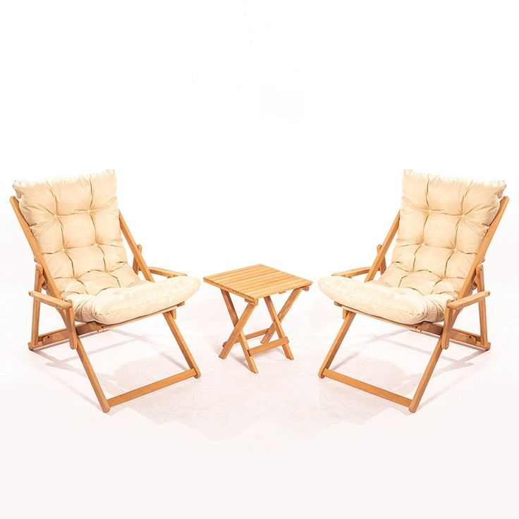 Garden Table & Chairs Set (3 Pieces) Linento Garden MY005 Brown Cream