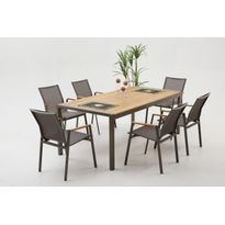 Ruokailuryhmä Linento Garden Lara 6, harmaa