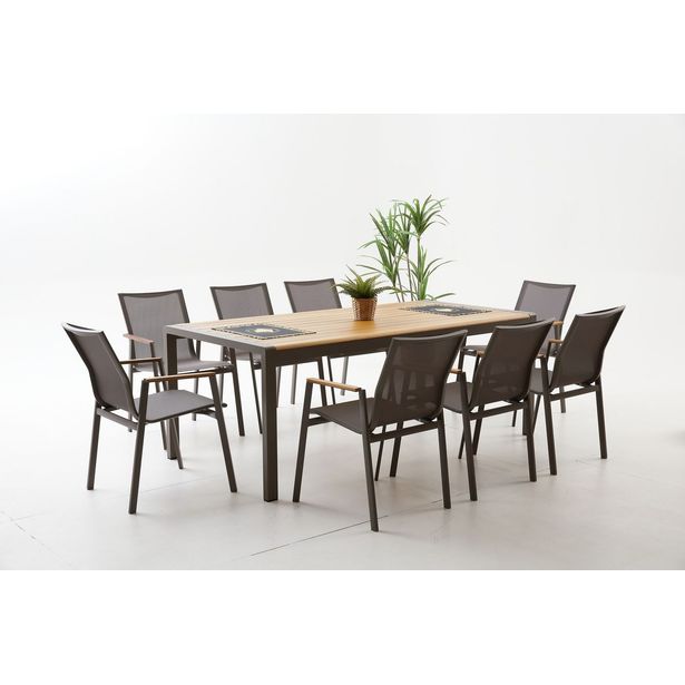 Ruokailuryhmä Linento Garden Lara 8, harmaa