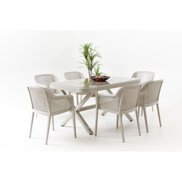 Ruokailuryhmä Linento Garden Saka, valkoinen