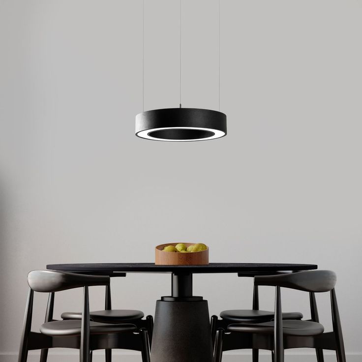 LED-riippuvalaisin Linento Lighting Luno-15515, Ø40cm, 3000K, musta
