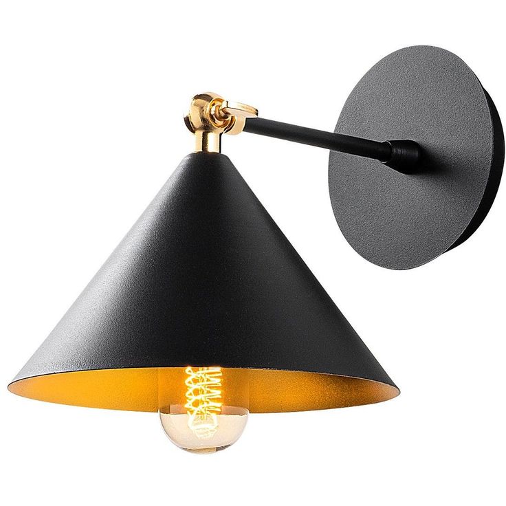 Seinävalaisin Linento Lighting Pepperell, musta/kulta