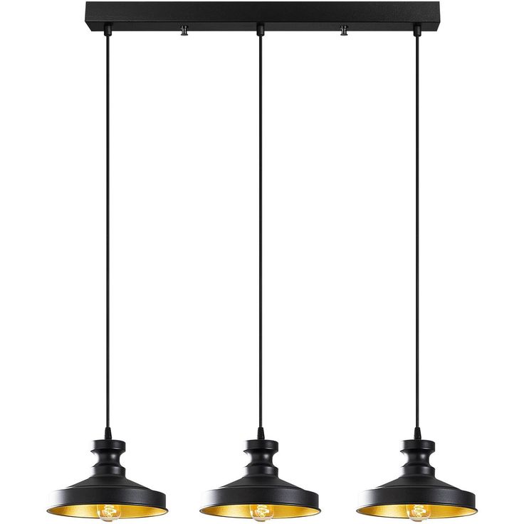Kattovalaisin Linento Lighting Quincy, 3-osainen, musta/kulta