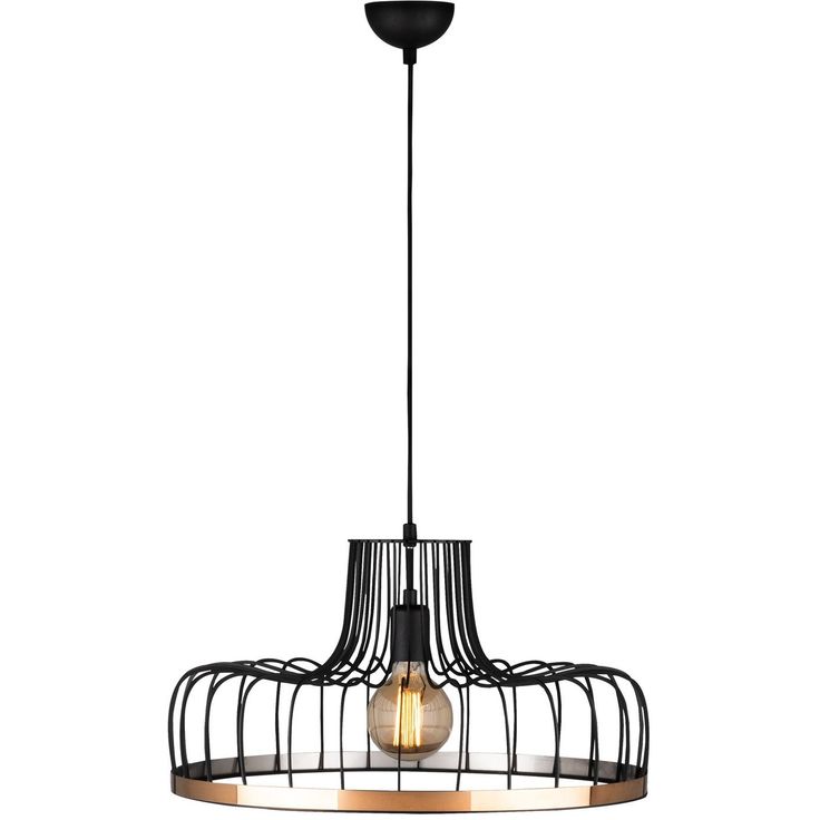 Kattovalaisin Linento Lighting Fabia, Ø53cm, musta/kupari