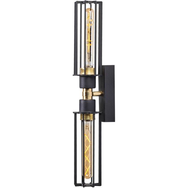 Seinävalaisin Linento Lighting Minot, 2-osainen, musta/kulta
