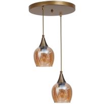 Riippuvalaisin Linento Lighting Enzo 2-osainen hunaja/kulta