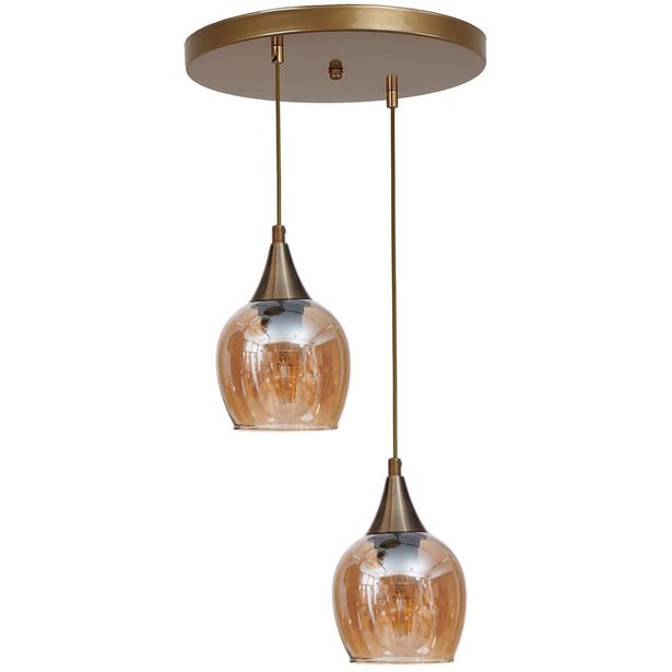 Riippuvalaisin Linento Lighting Enzo 2-osainen hunaja/kulta