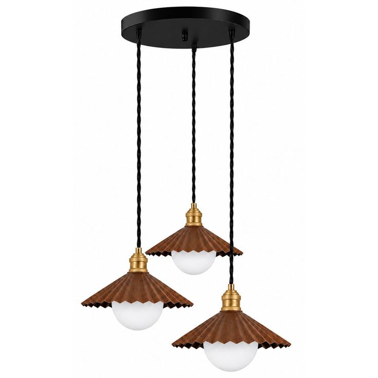 Riippuvalaisin Linento Lighting Plise - 15-20931-B, 3-osainen, E27, tummanruskea