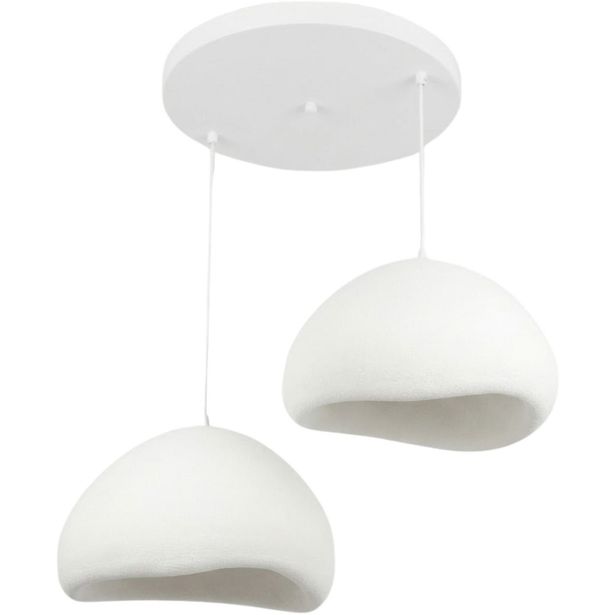 Riippuvalaisin Linento Lighting Lora 50-50-T-Luna, 2-osainen, valkoinen