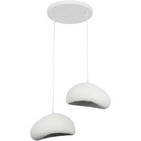 Riippuvalaisin Linento Lighting Loval 30-2-T-Luna, 2-osainen, valkoinen