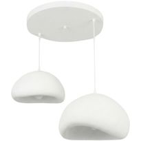 Riippuvalaisin Linento Lighting Loval 40-50-T-Luna, 2-osainen, valkoinen