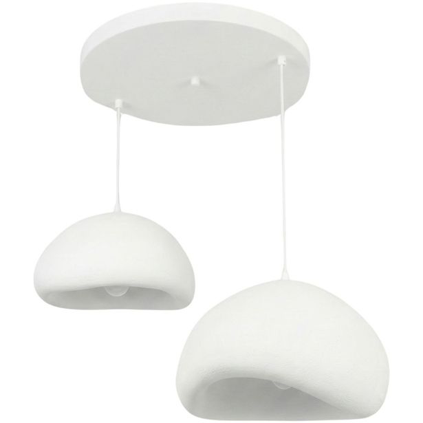 Riippuvalaisin Linento Lighting Loval 40-50-T-Luna, 2-osainen, valkoinen