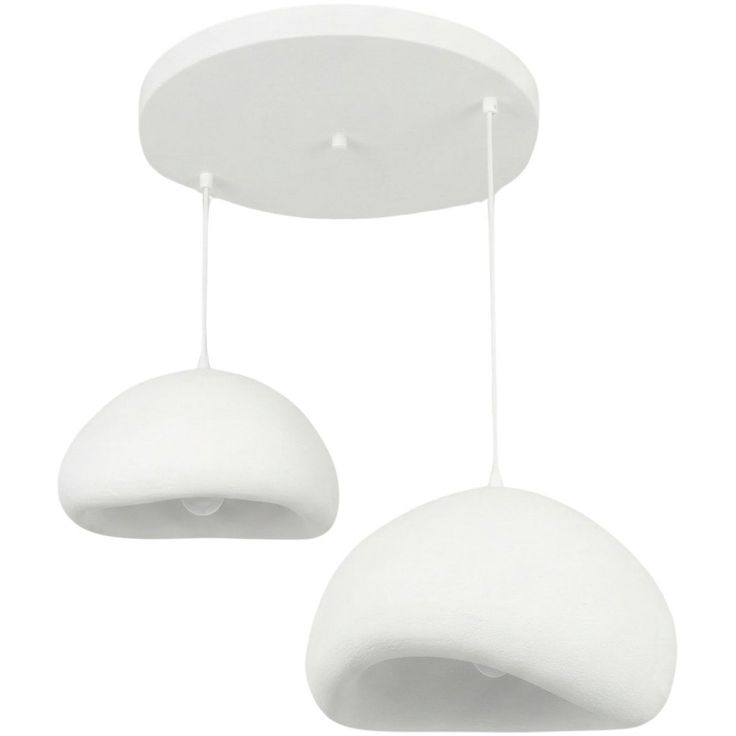 Riippuvalaisin Linento Lighting Loval 40-50-T-Luna, 2-osainen, valkoinen