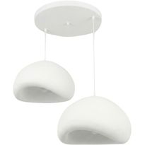 Riippuvalaisin Linento Lighting Loval 50-50-T-Luna, 2-osainen, valkoinen