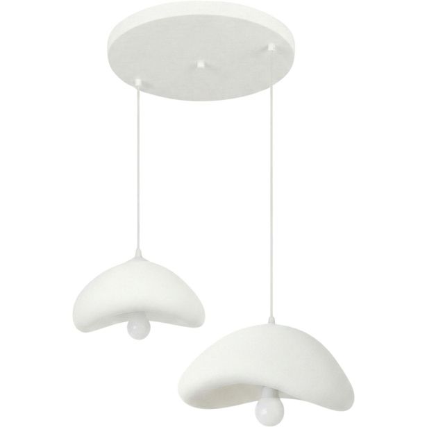 Riippuvalaisin Linento Lighting Luna 30-40-T-Nua, 2-osainen, säädettävä korkeus, valkoinen