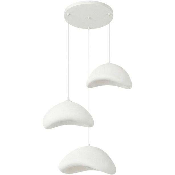 Riippuvalaisin Linento Lighting Luna T, 3-osainen, valkoinen
