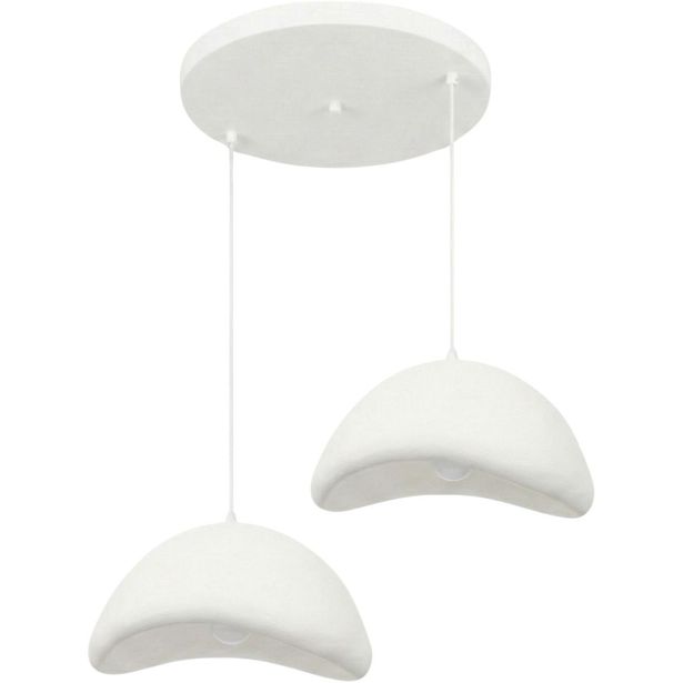 Riippuvalaisin Linento Lighting Luna 50-50-T, 2-osainen, valkoinen