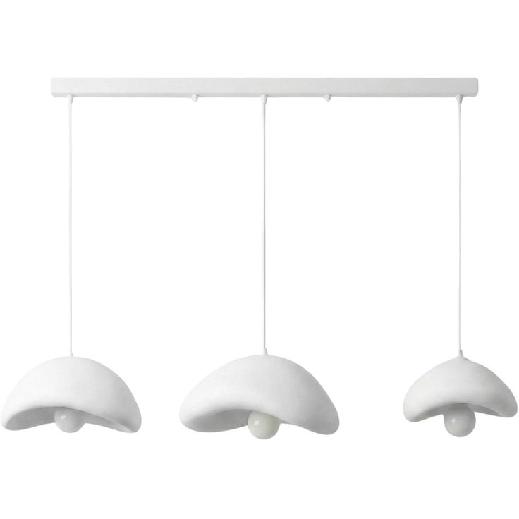 Riippuvalaisin Linento Lighting Luna C, 3-osainen, valkoinen