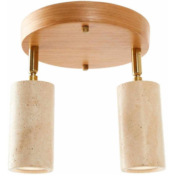 Kattospotti Linento Lighting Nur 2-osainen beige/tammi
