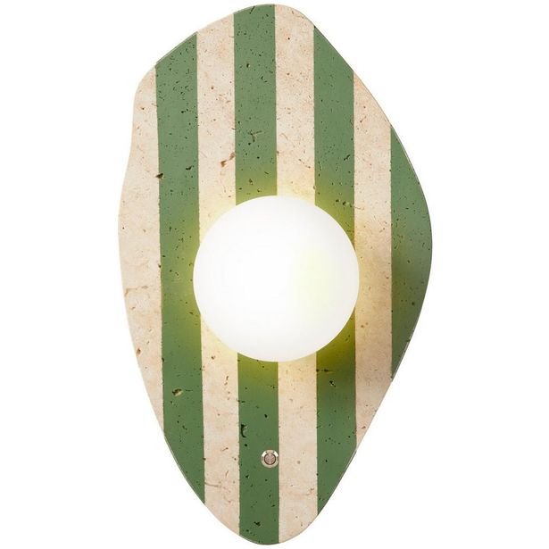 Seinävalaisin Linento Lighting Espe beige/valkoinen/vihreä